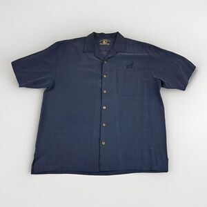 Eagle Dry Goods Signature Series Silk‎ Shirt Mens L Blue Button Up Bog Golf READ